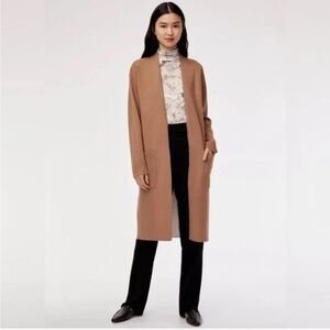 Aritzia Babaton Lance Longline Cardigan Camel Birch Brown Wool Size Medium